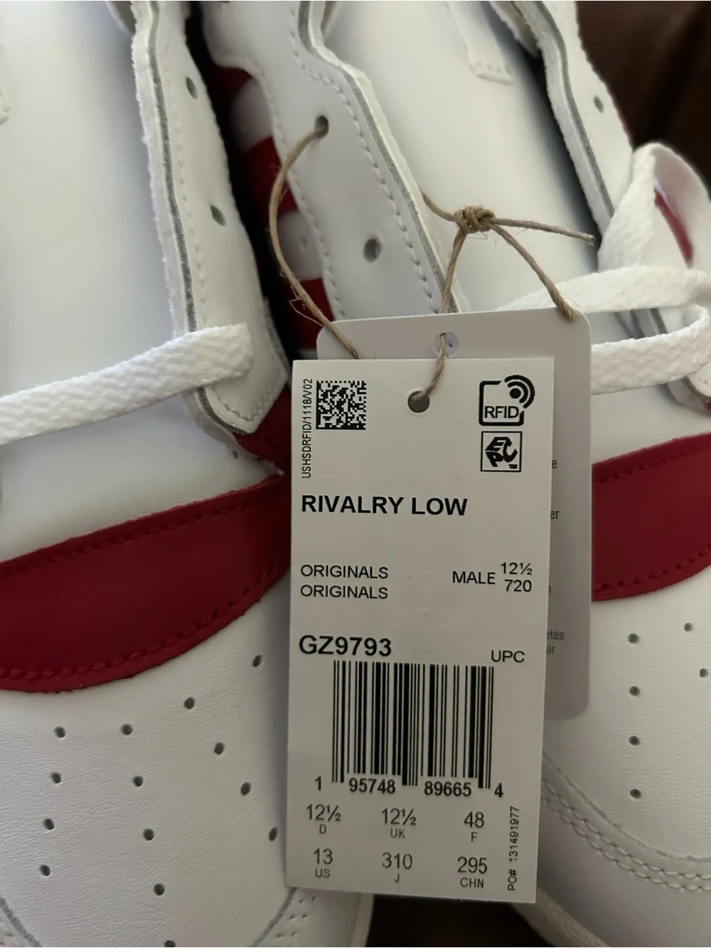 adidas Men’s Rivalry Low Sneakers - White & Red